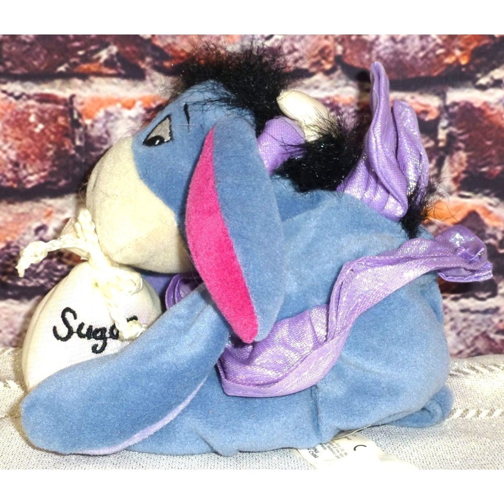 Disney Store Mini Bean Bag Sugar Plum Fairy Eeyore 7" Plush Toy With Tags
